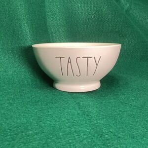 Rae Dunn Tasty White Ceramic Footed Bowl Artisan Collection by Magenta Farmhouse